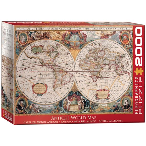 Antique World Map 2000-brikkers puslespil